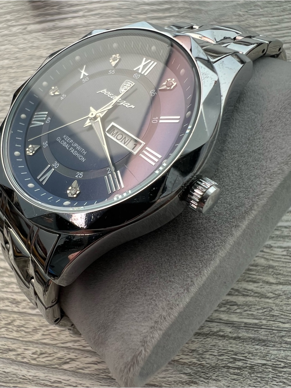 Poedegar Silver Stainless Steel Watch with Blue Dial - Picture 4 of 7